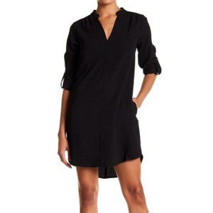 Lush V neck shift dress chiffon like sheer
